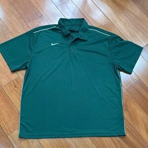 Nike Dri-Fit Men's Green/White 3 Button SS Polo Shirt Size XL